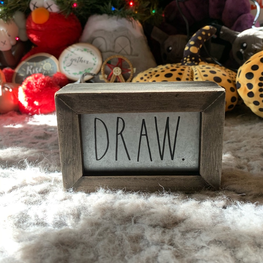 RAD DUNN “DRAW” Desk Plaque Sign Home Decor Wood